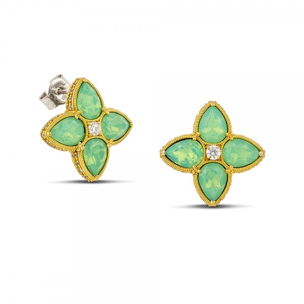 Sterling Silver Earrings with Swarovski Crystals S156-1 Sterling Silver Earrings with Swarovski Crystals S156-1