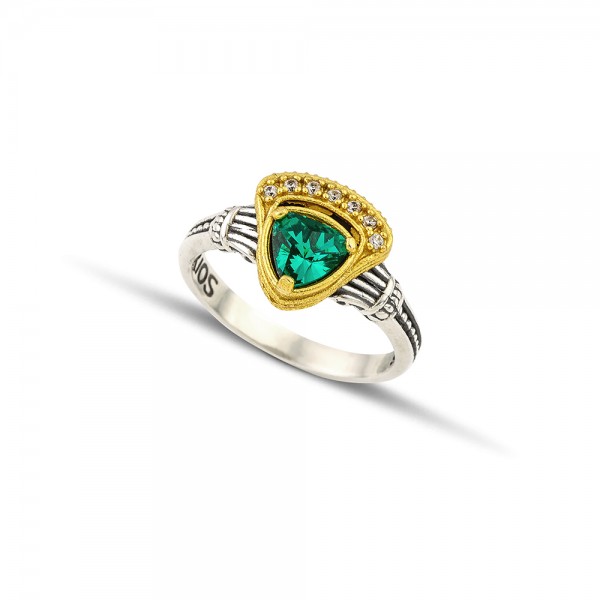 Single Stone Triangular Cat Eye Small Cocktail Ring with Zircon D165-1 Single Stone Triangular Cat Eye Small Cocktail Ring with Zircon D165-1