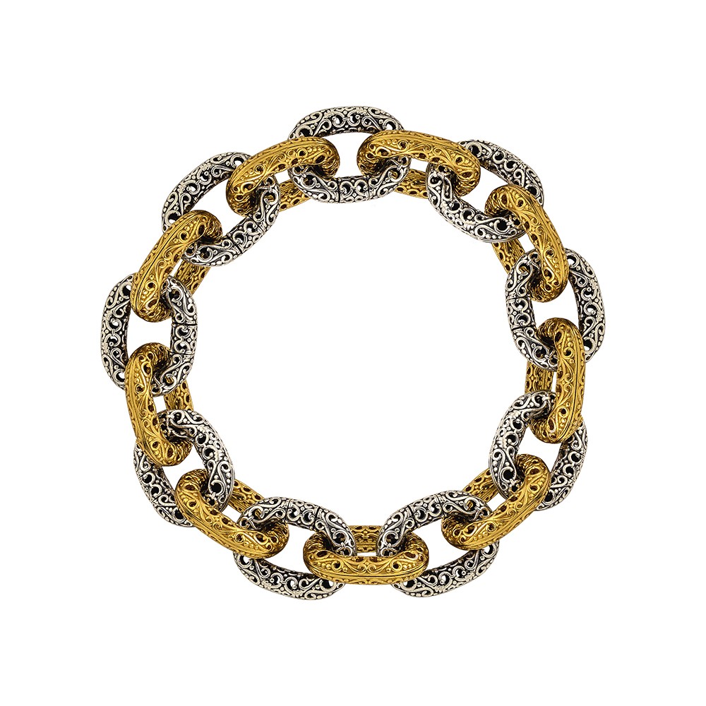 Two Tone Sterling Silver Bracelet B180-1