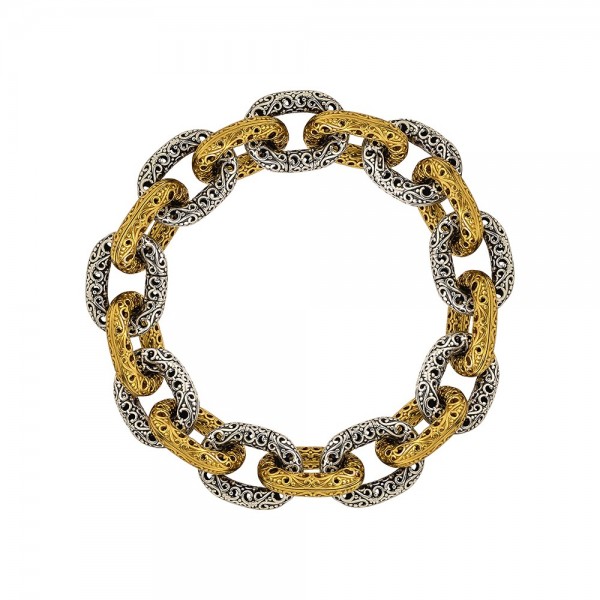 Two Tone Sterling Silver Bracelet B180-1