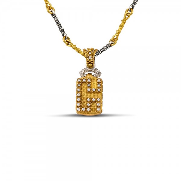 Gold Plated Sterling Silver Pendant Decorated with Zircon Stones M172 Without Chain Gold Plated Sterling Silver Pendant Decorated with Zircon Stones M172 Without Chain