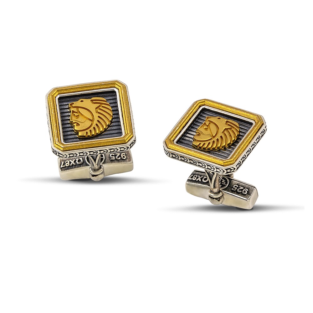 Sterling Silver Cufflinks with the Nemean Lion MA179