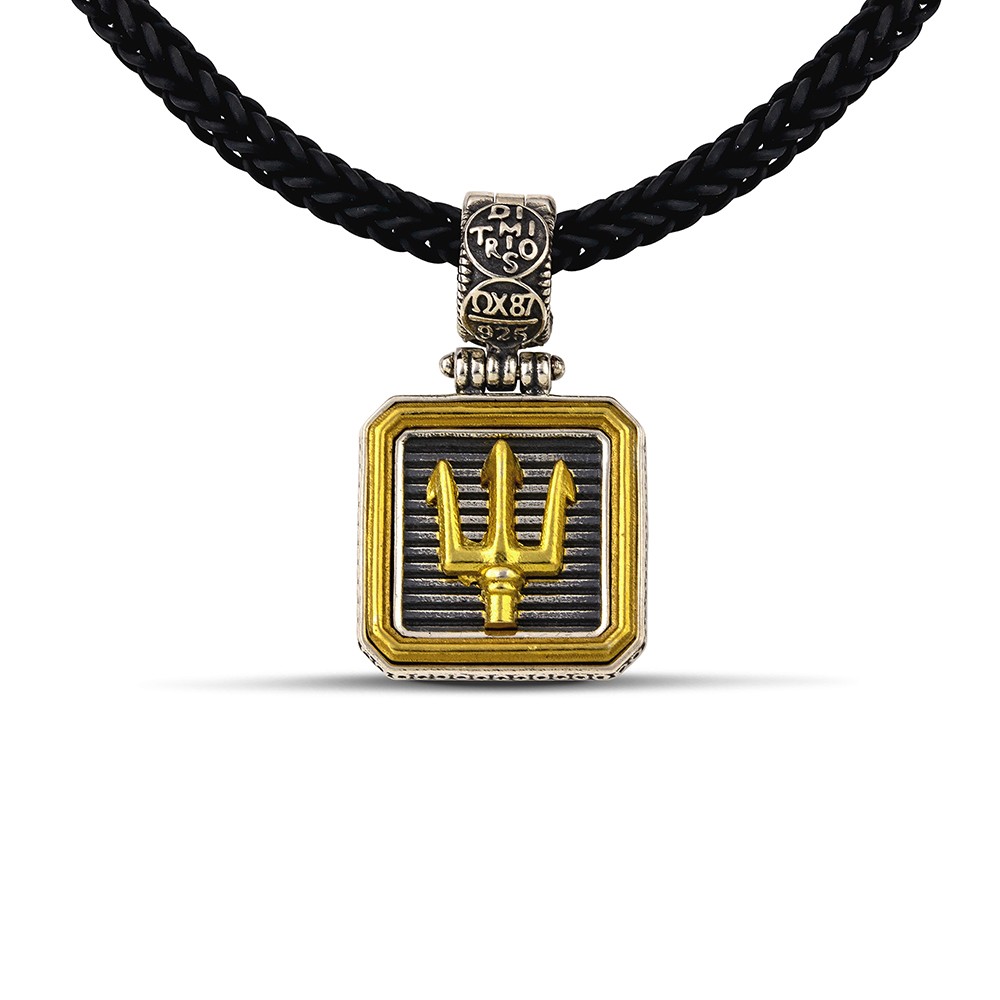 Sterling Silver Pendant with the triden of Poseidon M175