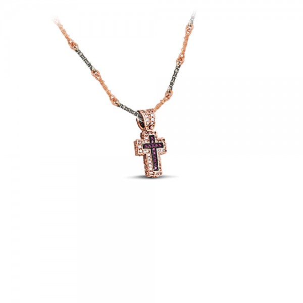 Sterling Silver Cross with Zircon Stones C247 Sterling Silver Cross with Zircon Stones C247