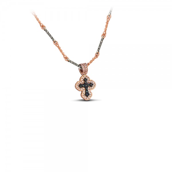 Sterling Silver Cross with Zircon Stones C249 Sterling Silver Cross with Zircon Stones C249