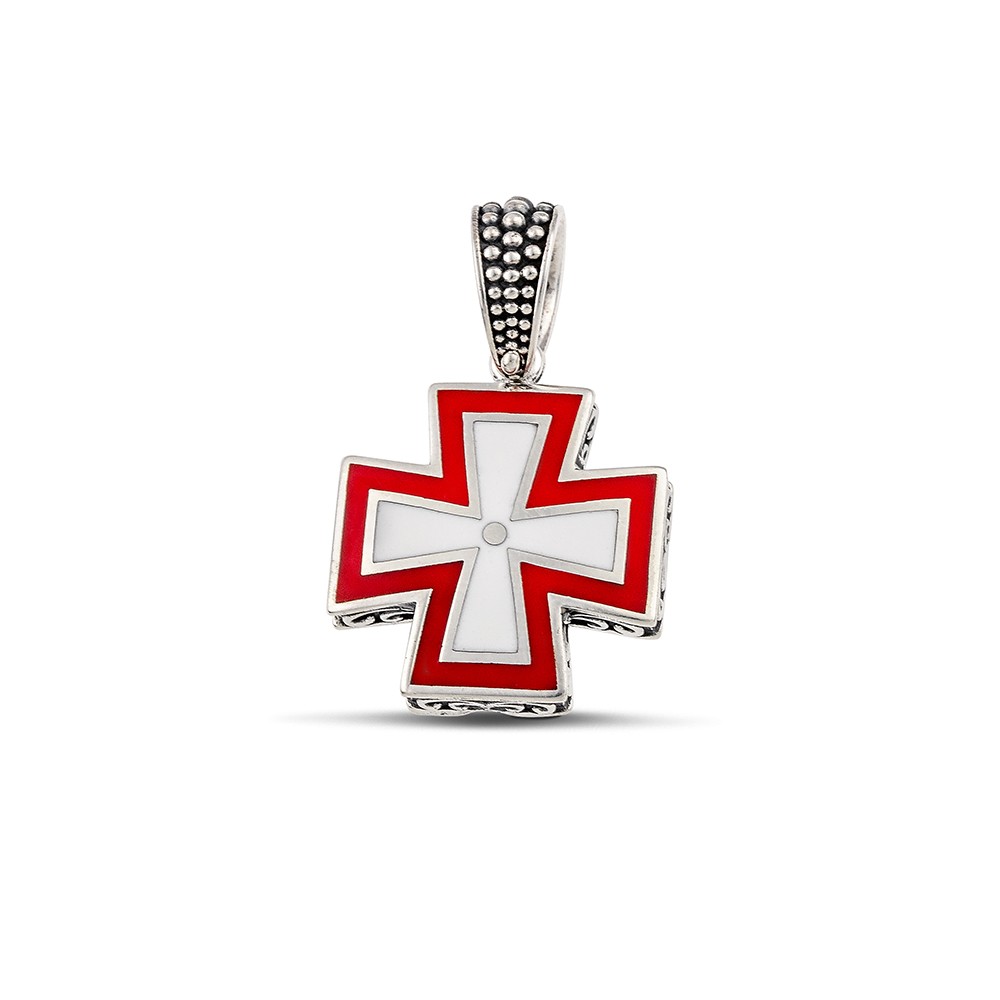 Sterling Silver Cross with Enamel C277
