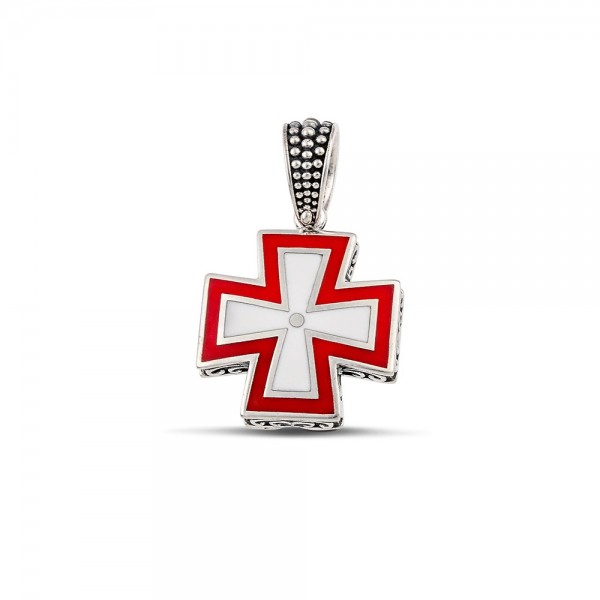 Sterling Silver Cross with Enamel C277