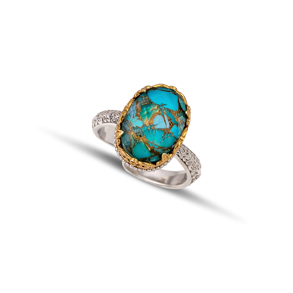 Sterling Silver Ring with Semiprecious Stone D193-1