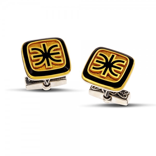 Sterling Silver Cufflinks with the Delphic Epsilon MA191G Sterling Silver Cufflinks with the Delphic Epsilon MA191G