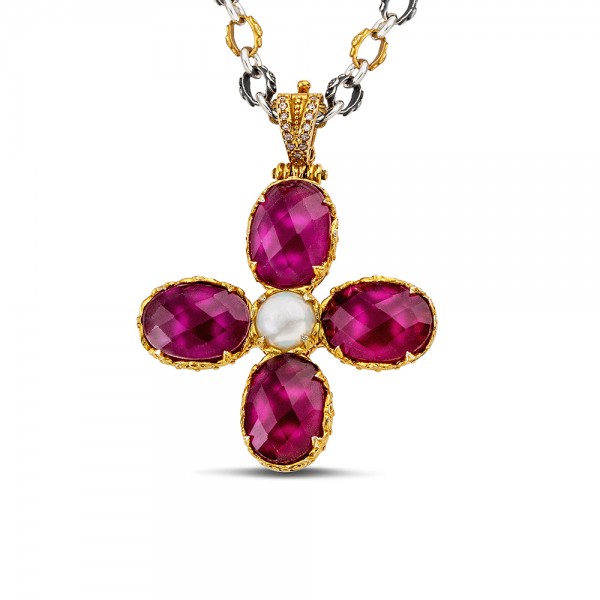 Sterling Silver Pendant with Semiprecious Stone M193-2