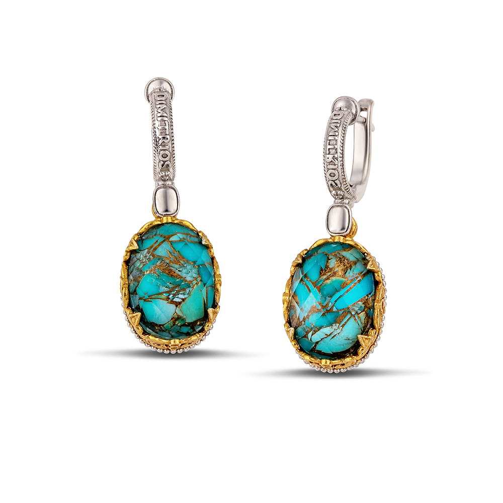 Sterling Silver Earrings with Semiprecious Stones S193-1P