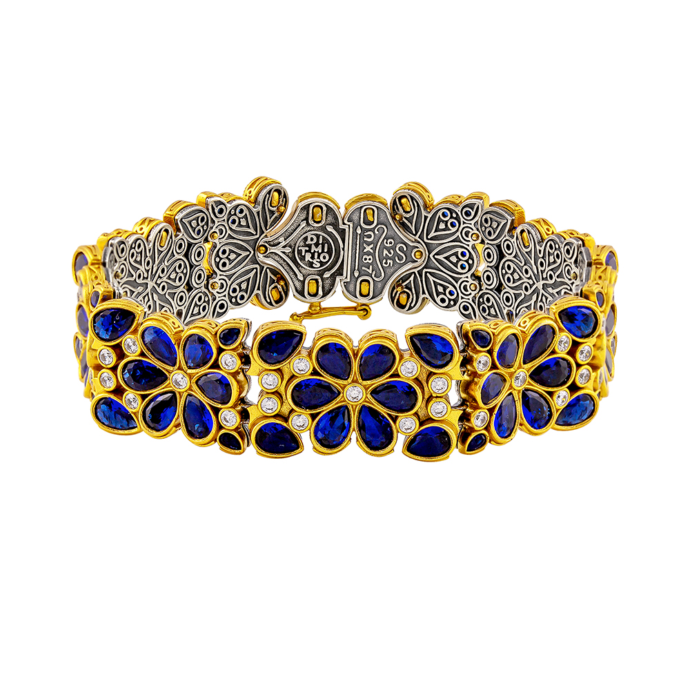 Sterling Silver Bracelet with Zircon Stones B205-1