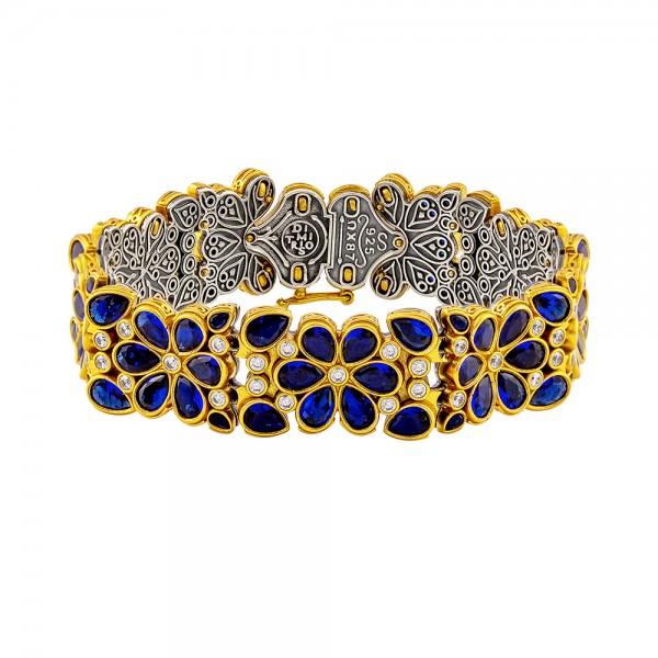 Sterling Silver Bracelet with Zircon Stones B205-1