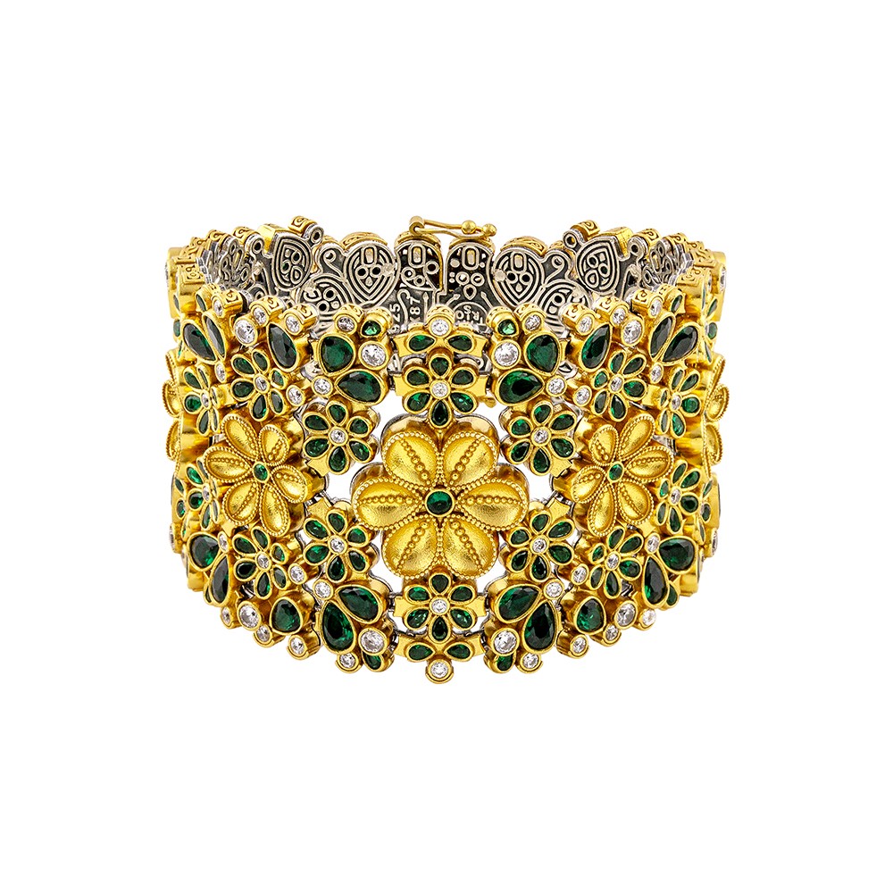 Sterling Silver Bracelet with Zircon Stones B205-3