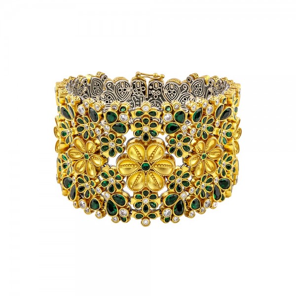 Sterling Silver Bracelet with Zircon Stones B205-3