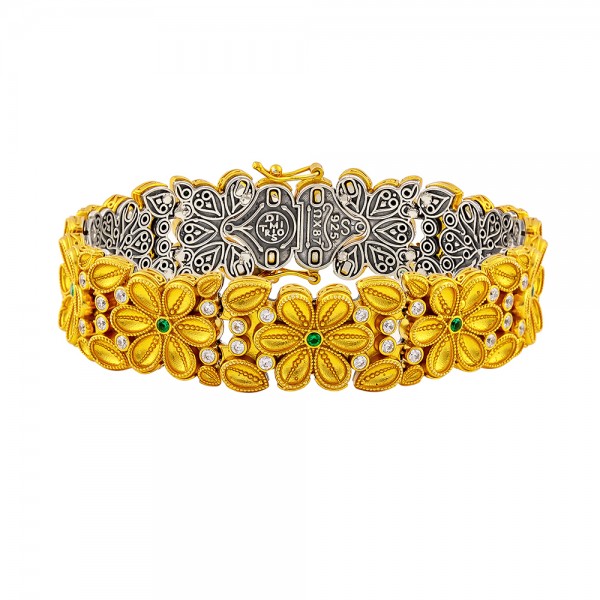 Sterling Silver Bracelet with Zircon Stones B208-1