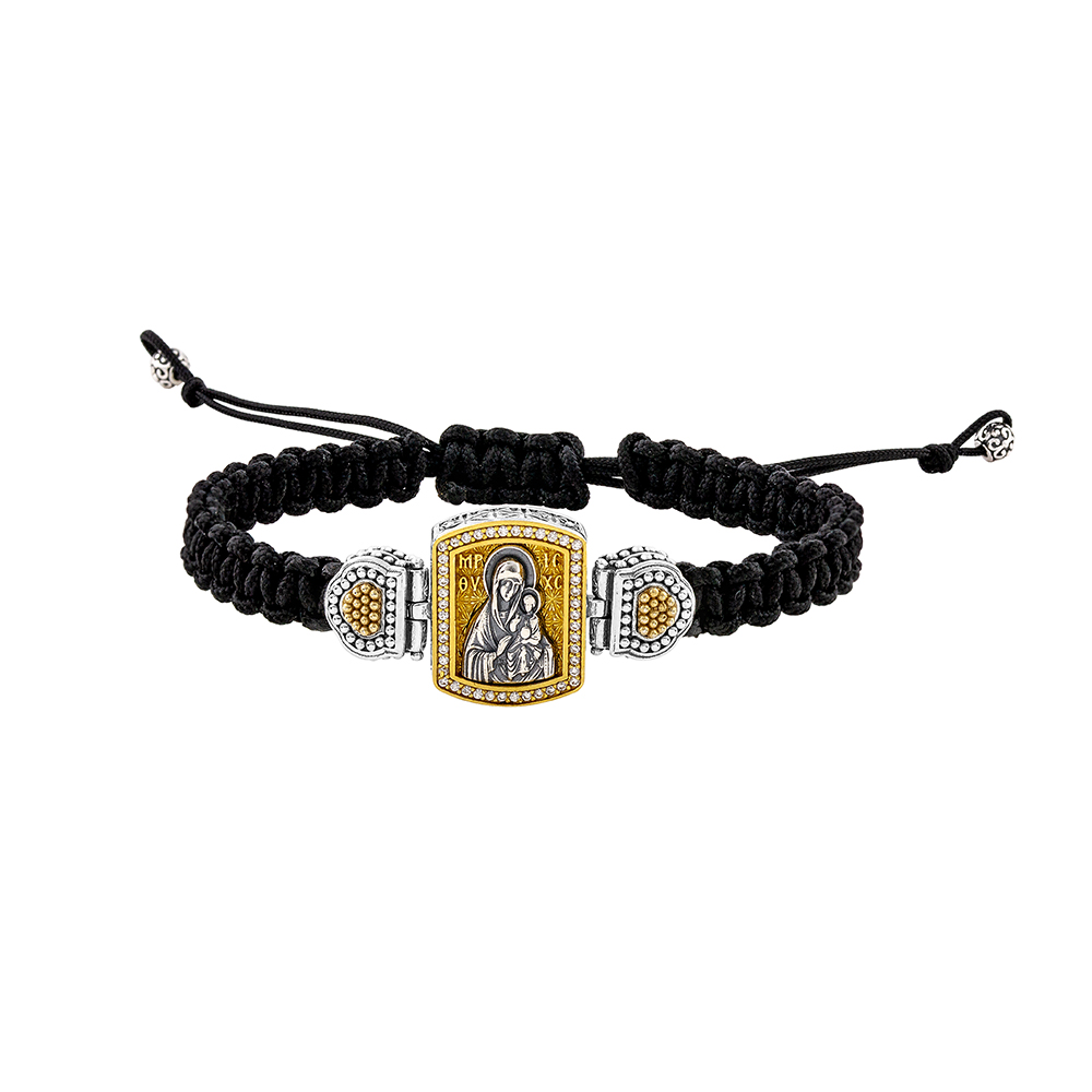 Sterling Silver Bracelet with Cord B214-5GP