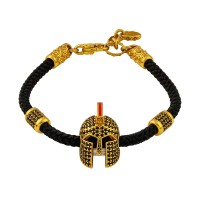 Sterling Silver Bracelet with Cord B217-1