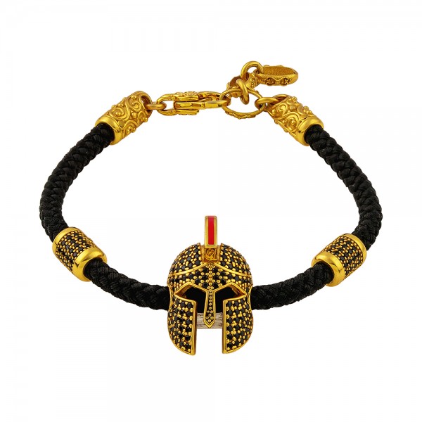 Sterling Silver Bracelet with Cord B217-1