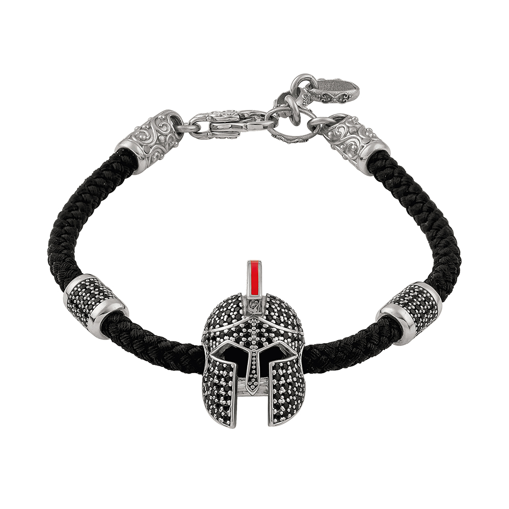 Sterling Silver Bracelet with Cord B217-1EN