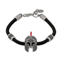 Sterling Silver Bracelet with Cord B217-1EN