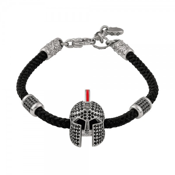 Sterling Silver Bracelet with Cord B217-1EN