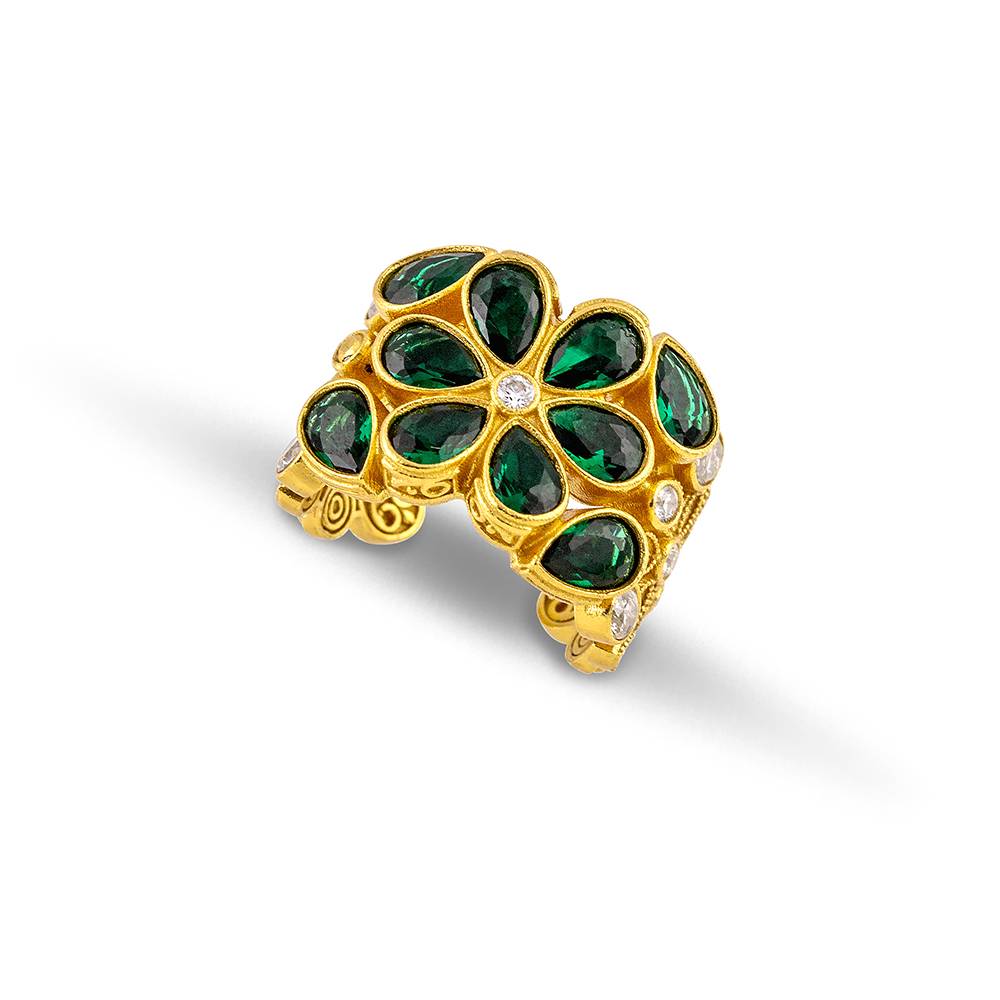 Sterling Silver Ring with Zircon Stones D205-3