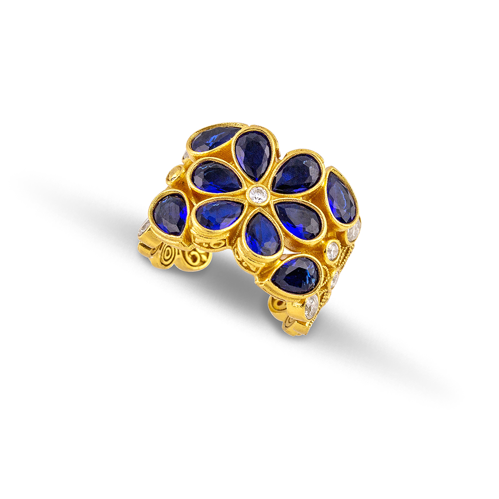 Sterling Silver Ring with Zircon Stones D205-3