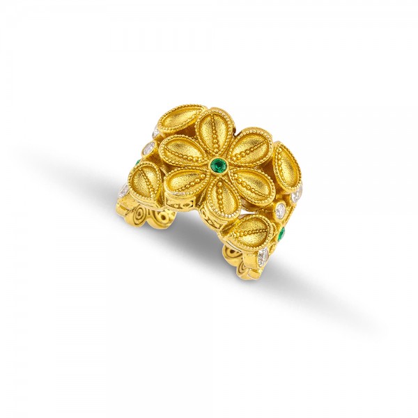 Sterling Silver Ring with Zircon Stones D208-3