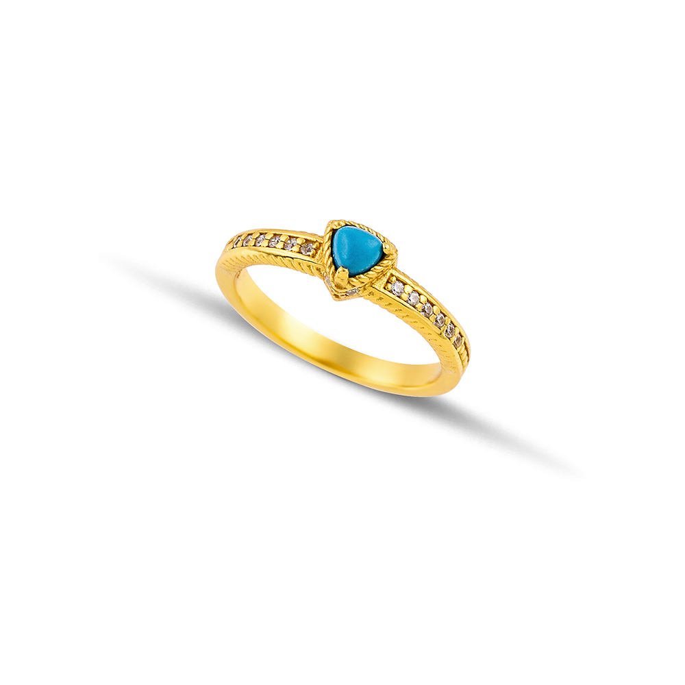 Sterling Silver Gold Plated Ring D209-4TR