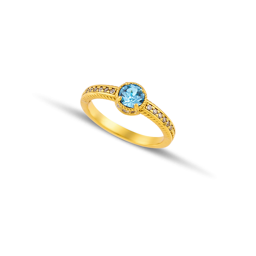 Sterling Silver Gold Plated Ring D209-5RO