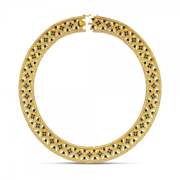 Sterling Silver Necklace with Zircon Stones K206