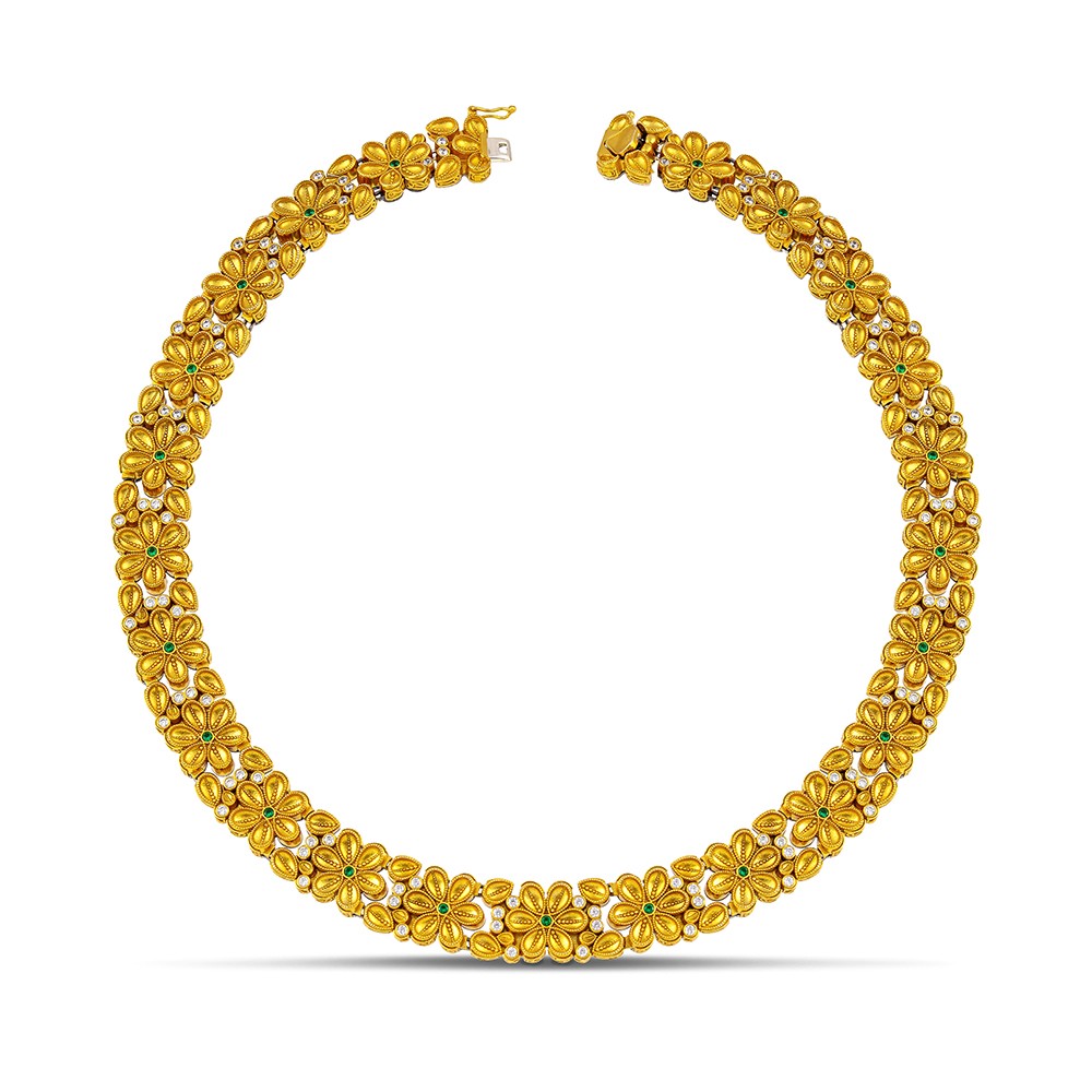 Sterling Silver Necklace with Zircon Stones K208-1