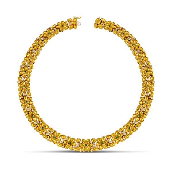 Sterling Silver Necklace with Zircon Stones K208-1