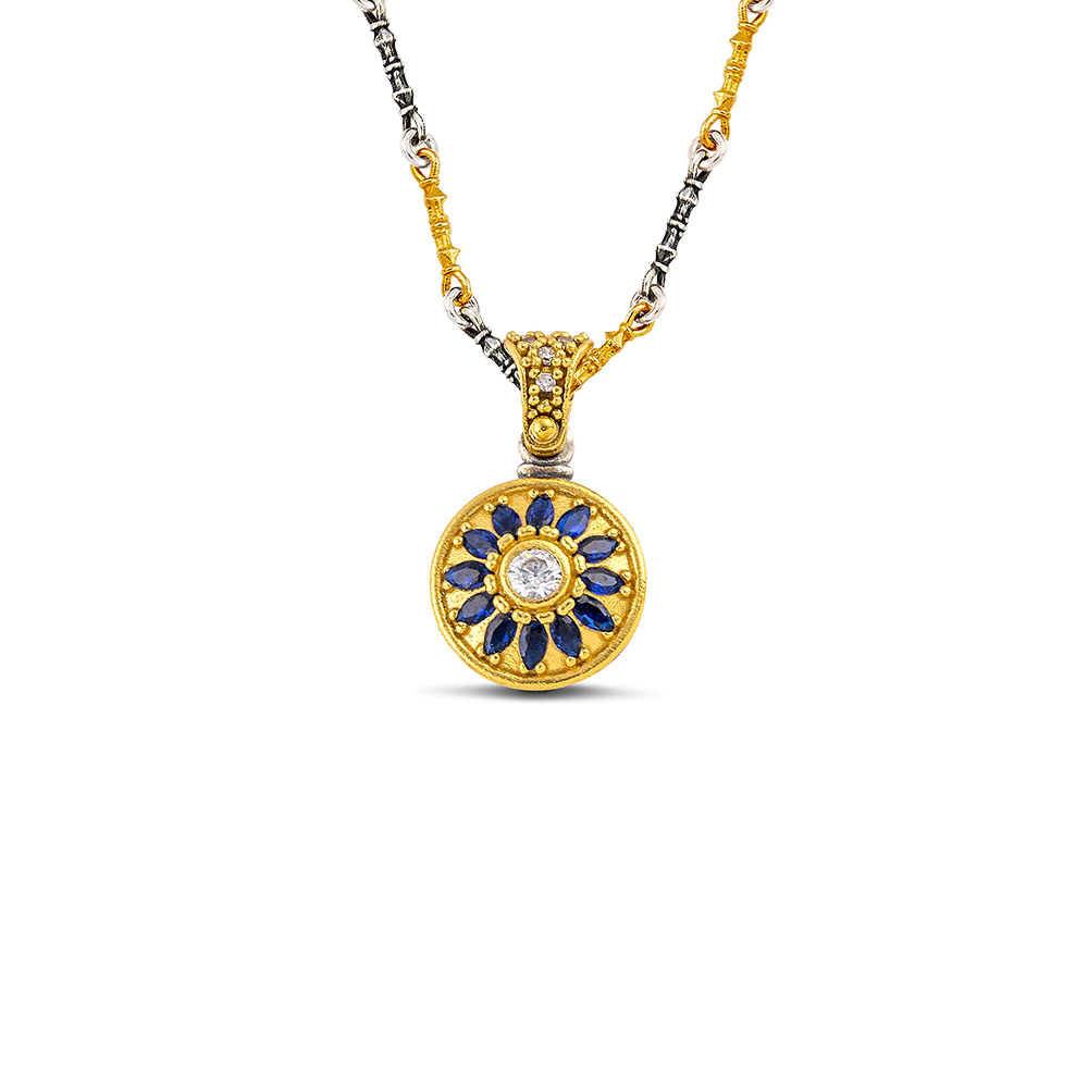 Ασημένιο Μενταγιόν με Ζιργκόν Πέτρες M204 Without Chain