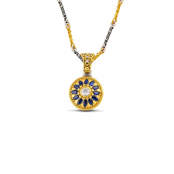 Ασημένιο Μενταγιόν με Ζιργκόν Πέτρες M204 Without Chain