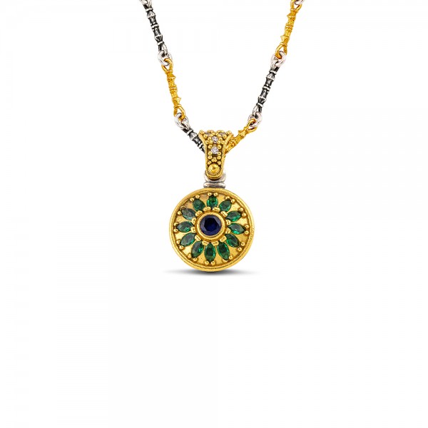 Sterling Silver Pendant with Zircon Stones M204