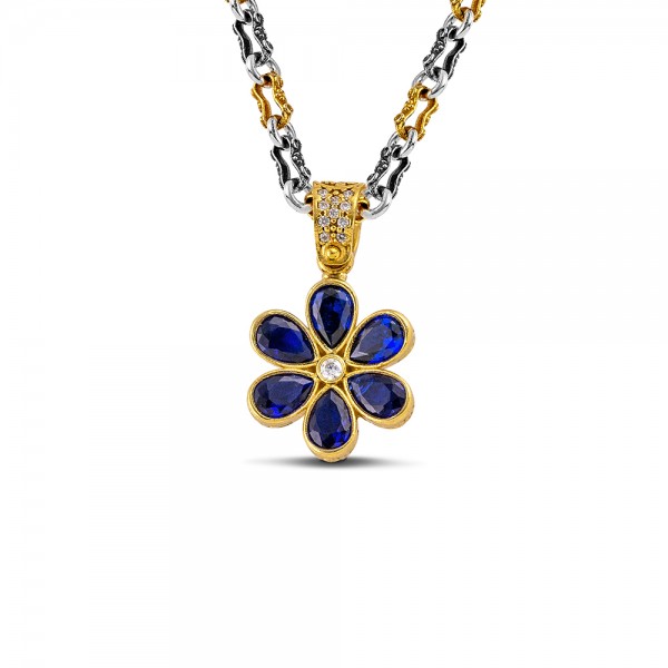 Sterling Silver Pendant with Zircon Stones M205-1