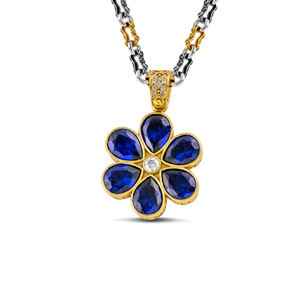 Sterling Silver Pendant with Zircon Stones M205