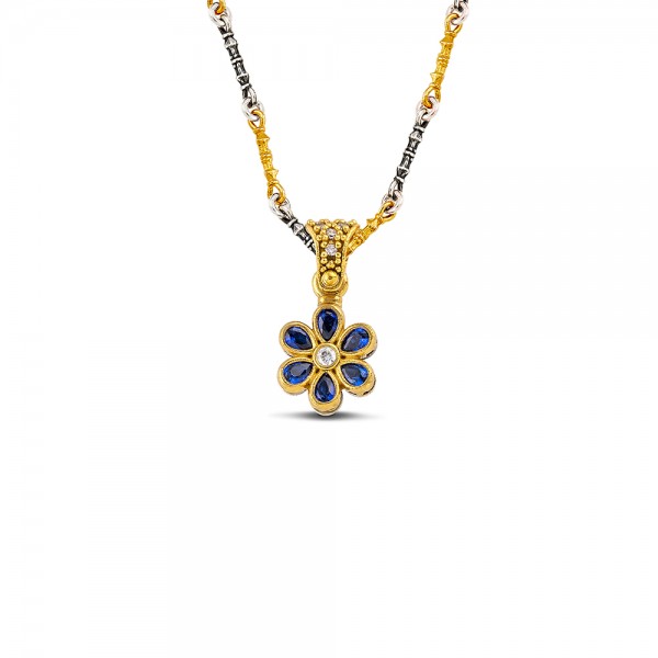 Sterling Silver Pendant with Zircon Stones M205-2