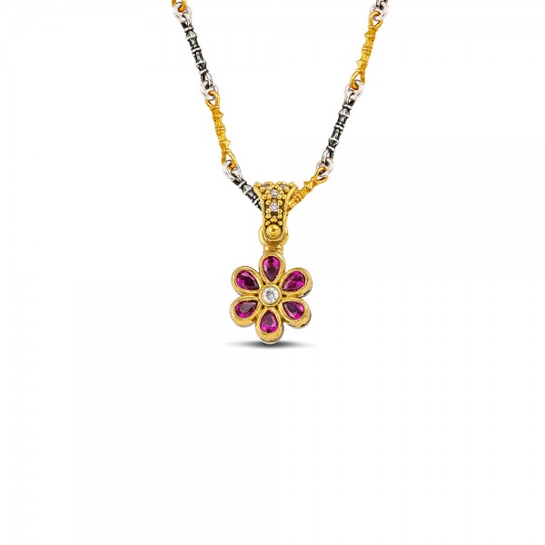 Sterling Silver Pendant with Zircon Stones M205-2