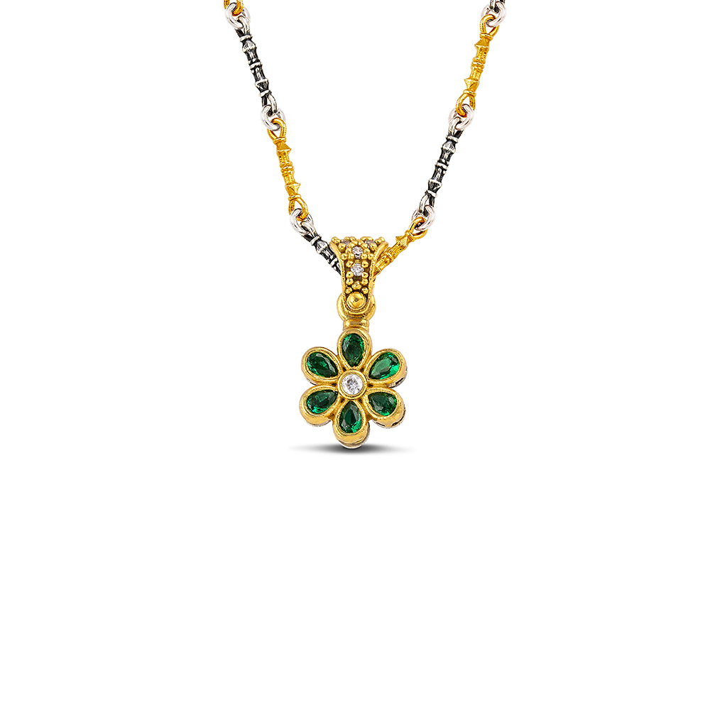 Sterling Silver Pendant with Zircon Stones M205-2 Without Chain