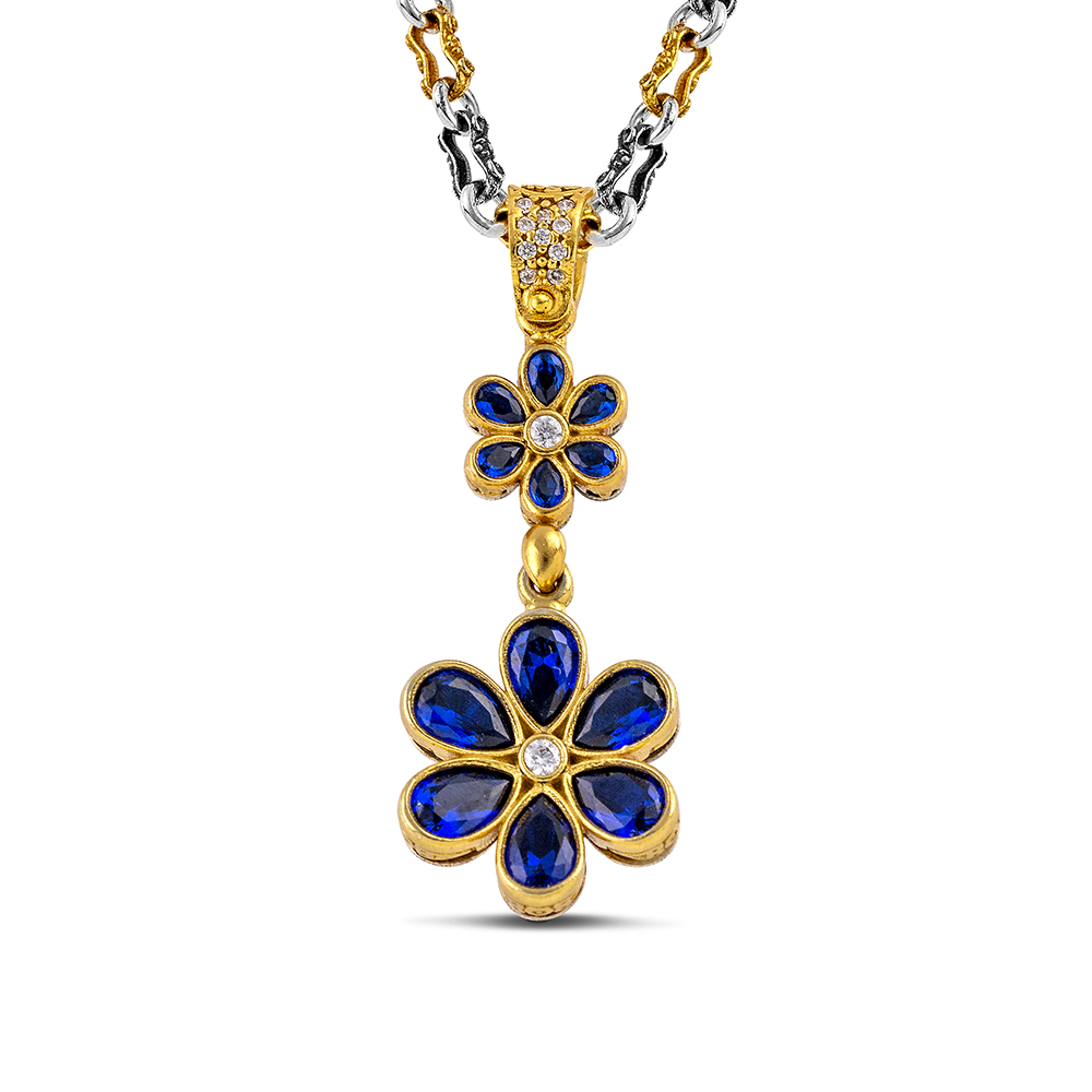 Sterling Silver Pendant with Zircon Stones M205-3 Without Chain