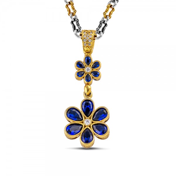 Sterling Silver Pendant with Zircon Stones M205-3