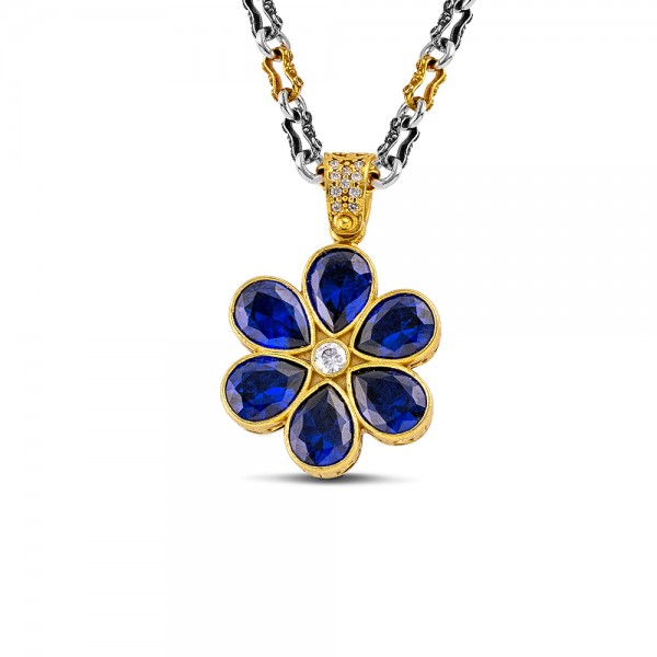 Sterling Silver Pendant with Zircon Stones M205