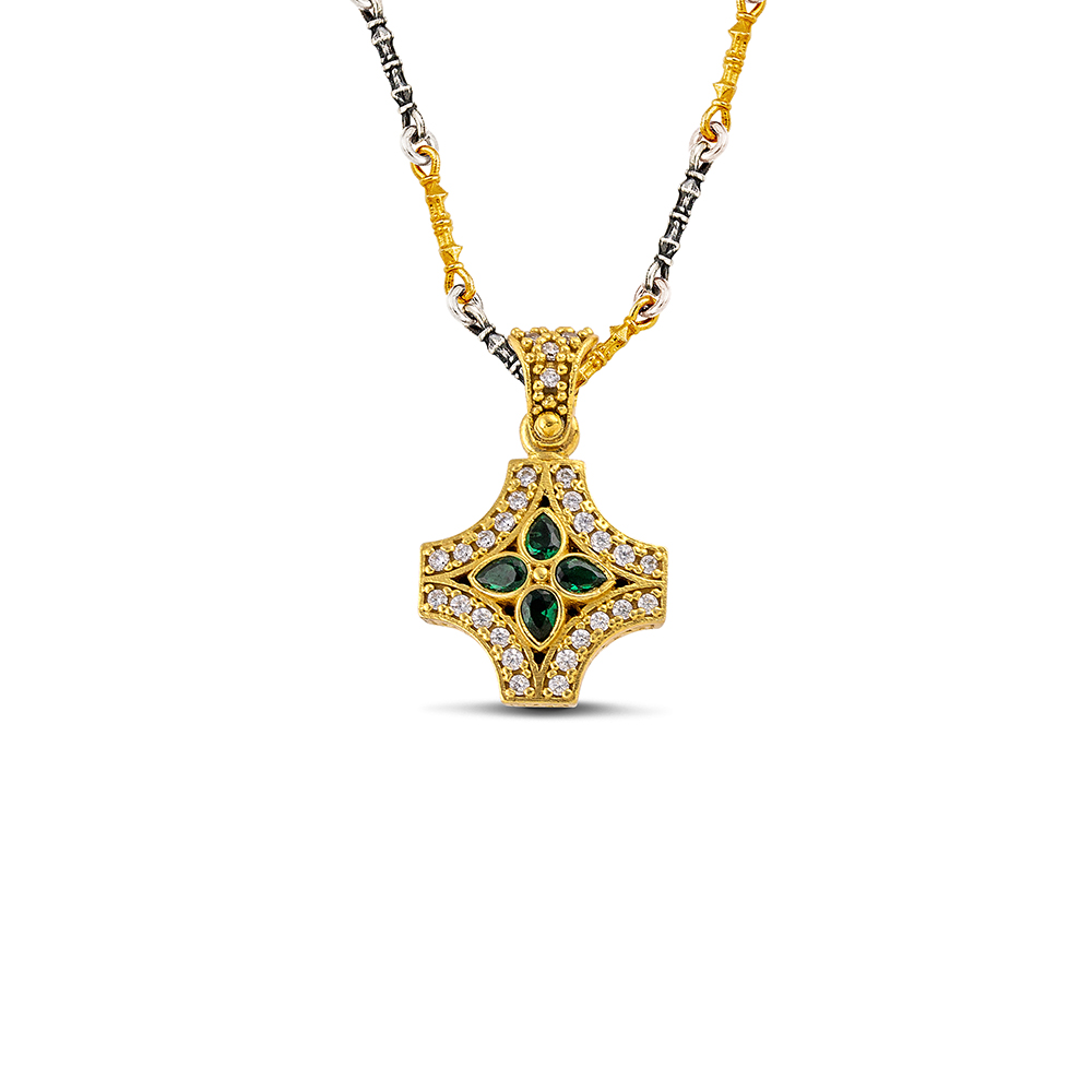 Sterling Silver Pendant with Zircon Stones M206