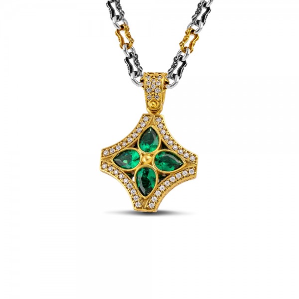 Sterling Silver Pendant with Zircon Stones M206-1