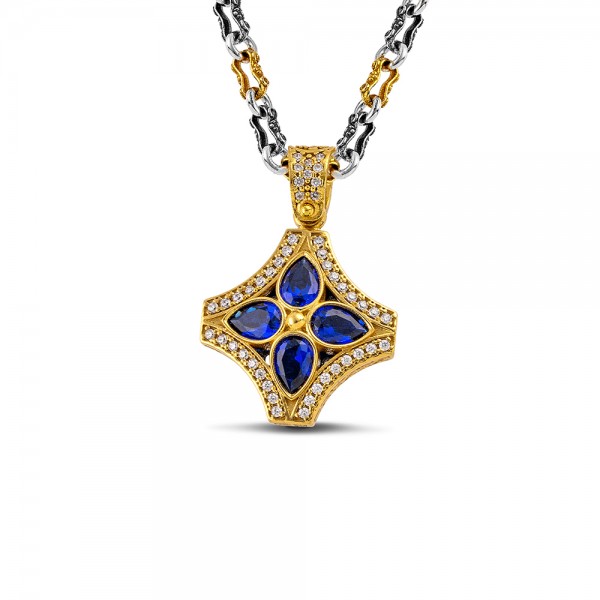 Sterling Silver Pendant with Zircon Stones M206-1