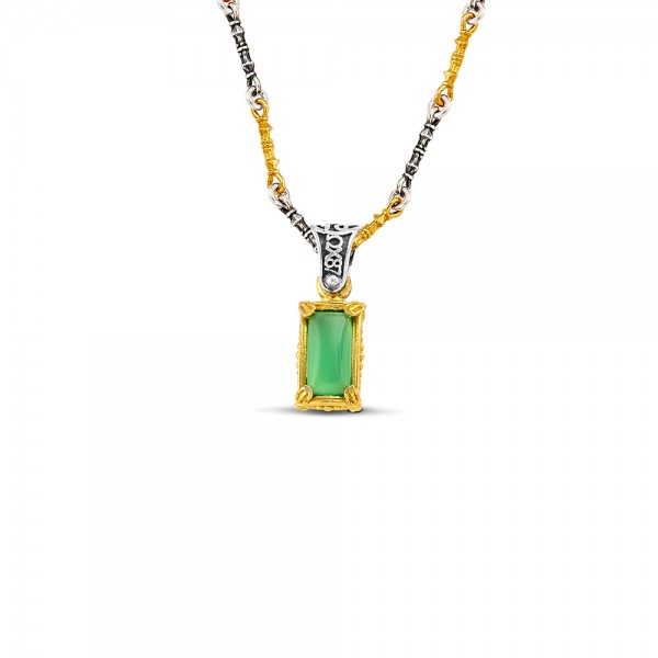 Reversible Sterling Silver Pendant with Semiprecious Stones M207