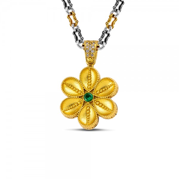 Sterling Silver Pendant with Zircon Stones M208